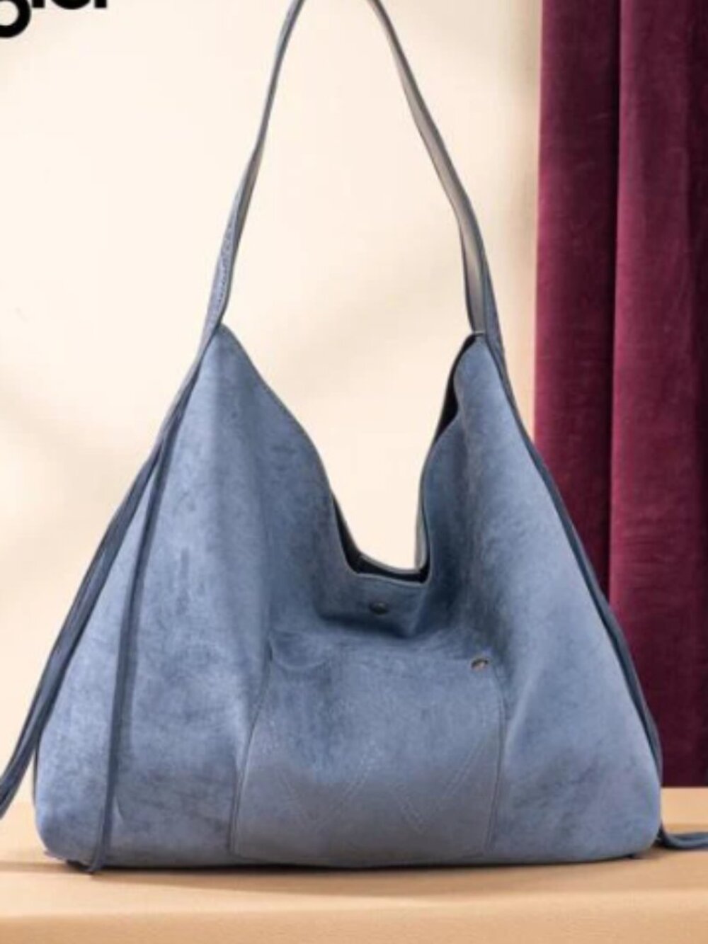 Wrangler Floral Tooled Fringe Hobo Bag, Jean Blue NWT - Picture 3 of 3